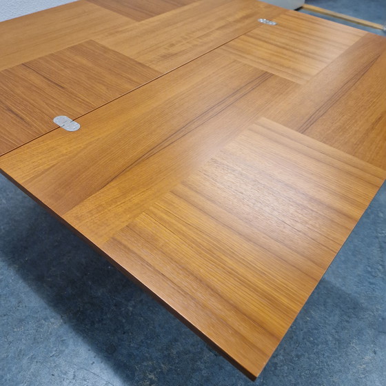 Image 1 of Vintage vierkante eettafel bureau en salontafel in 1 stuk !!!