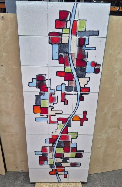 Großes ADRI Belgique Wandpaneel 142 cm – wanddecoratie, Ceramic, Metal