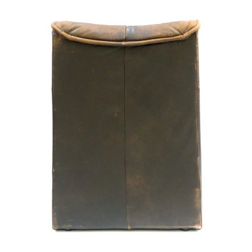 Vintage leren Brutalist fauteuil in de stijl van Gerard van den Berg