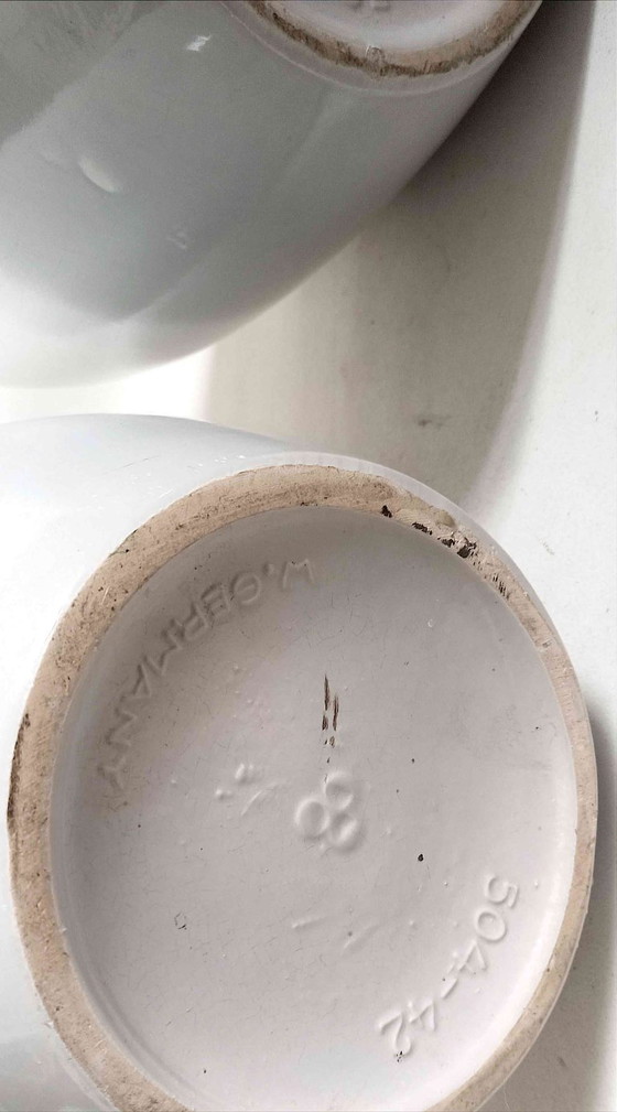 Image 1 of Coppia di vasi bicolore Germania Ovest Altezza 42 cm