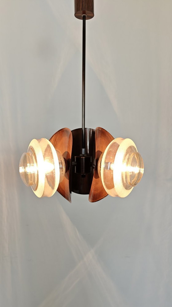 Image 1 of Lampadario Sputnik Vintage / Lampada a sospensione in rame / Plafoniera / Lampada a sospensione / Jugoslavia anni '70 / Illumina
