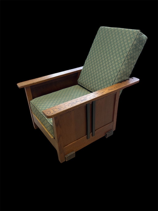 Amsterdamse school fauteuil Recilining Easy chair vintage Artdeco 