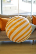 Graphic Striped Italian Glass Hanging Lamp – Design Object, 40 cm
