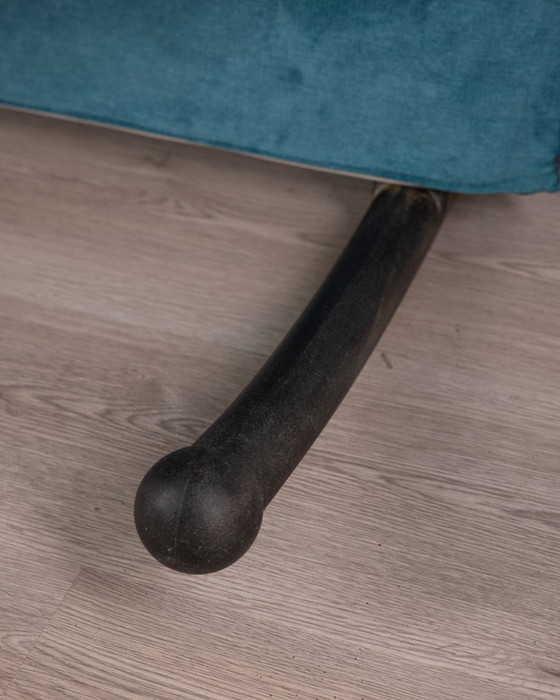 Image 1 of SEDIA A DONDOLO AZZURRA VINTAGE ANNI 80 MODELLO "T-LINE" DESIGN BURKHARD VOGTHERR PER ARFLEX