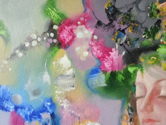 Peinture à l'Huile Originale Abstraite Nature Fleurs Fille Arômes du Printemps – Peintures et dessins, Canvas (photo 6 of 10)
