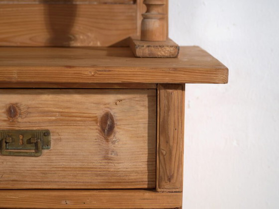 Antique pine kitchen dresser – Rustic European cupboard with shelves – circa 1940 – Storage cabinet, Metal (photo 40 of 40)