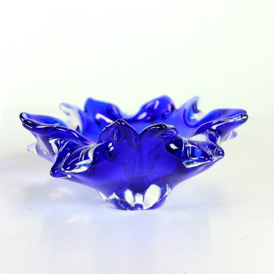 Image 1 of Cobalt Blue Art Glass Set By Jaroslav Taraba For Lednické Rovne, Czechoslovakia, 1960s