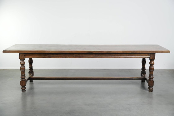 Image 1 of Grote antieke Engelse eikenhouten boeren xxl eettafel in een uniek groot formaat en een prachtig patina uit begin 19e eeuw