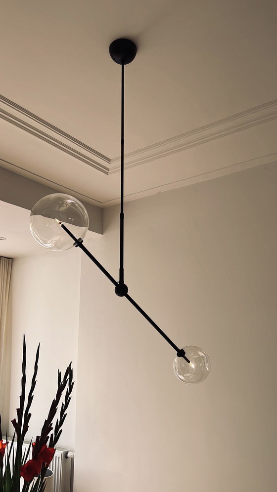 Schwung Balance Pendant Lamp 200 × 150 cm – Black Gunmetal – Brass (photo 4 of 9)