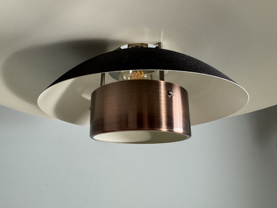 Image 1 of Bellissima lampada a sospensione di design danese, nera e color rame