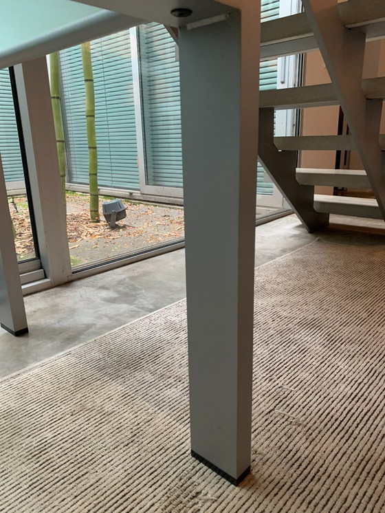 Image 1 of Aluminum table with glass top