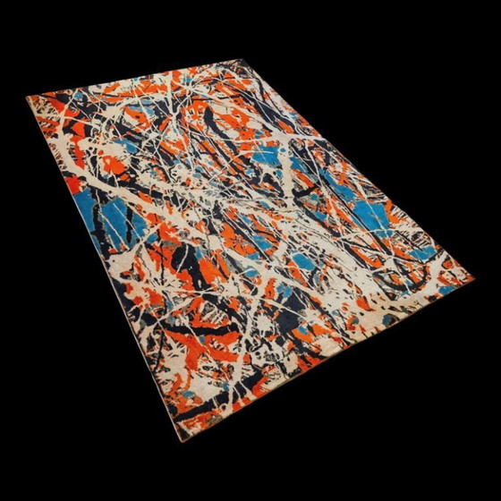 Handgeknoopt wollen tapijt – Pollock nummer 20, abstract expressionistische kunst (200 x 280 cm) (photo 5 of 10)