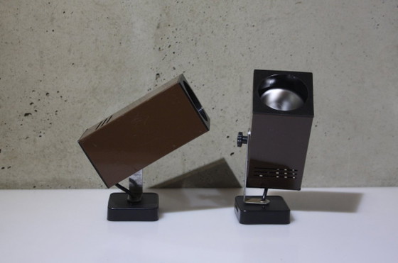 Image 1 of 2 Wall Lamps – Brown – Square – 1980s