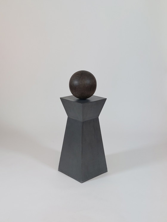 Image 1 of Antique decorative patinated hardwood ball