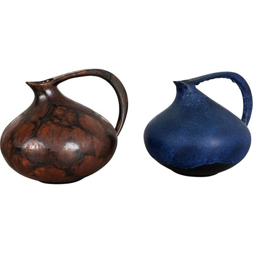 Paire de vases en céramique vintage de Kurt Tschörner pour Ruscha, Allemagne 1960