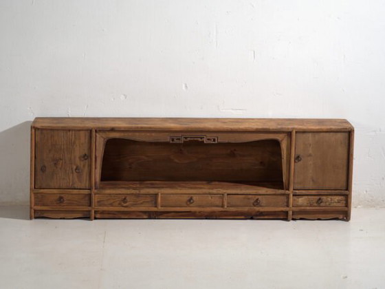 Aparador bajo antiguo de madera de pino – China, circa 1930 – Aparadores con vitrina (photo 36 of 40)