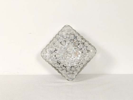 Image 1 of Vintage Hustadt Leuchten Bubble Glass Flush Mount or Sconce / 1970s Space Age Mid Century Modern Wall Light / West Germany Desig