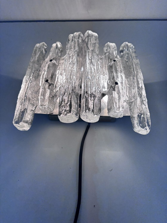 Brutalist Kalmar ‘Ice Block’ Wall Lamp Design Classic – Wall lights, Glass, Metal (photo 9 of 12)
