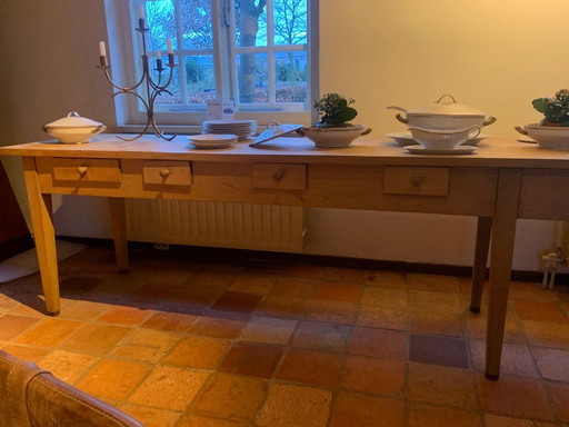 Dining table with 14 drawers, origin France circa 1920