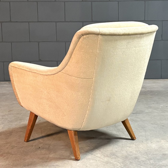 Image 1 of Set of Vintage Armchairs - Beige Velvet - 1960s