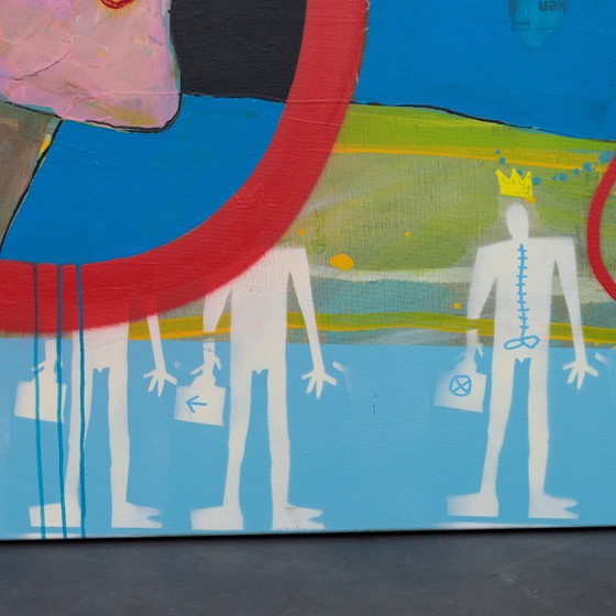 Image 1 of Unique Large “Joie De Vivre” Painting by Coen Blankwaard, Netherlands, 2013