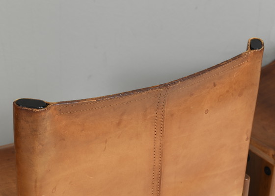 Image 1 of 4x Chaises Monk en cuir cognac par Afra & Tobia Scarpa pour Molteni, Italie 1974
