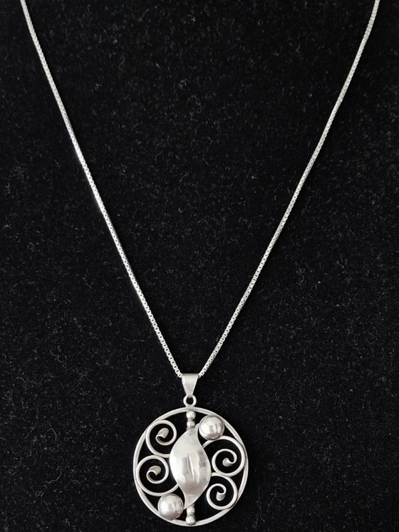 C. Brumberg Hansen Dinamarca - Gran colgante de plata con collar - años 50 – Objetos decorativos, Silver (photo 9 of 9)