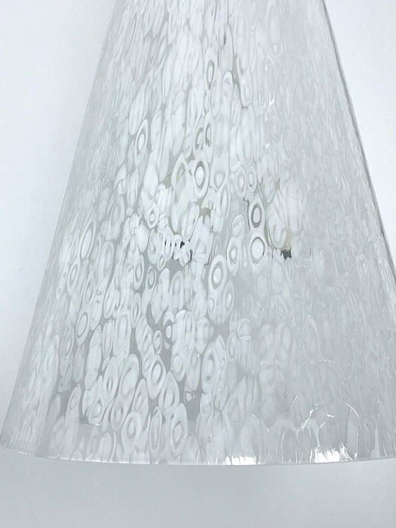 Image 1 of Lustre rare et imposant en verre de Murano et laiton, signé Esperia, par Angelo Brotto. Italie, années 1970.