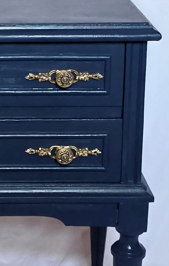 Pair of Restored Vintage Bedside Tables in Louis XVI Style – Nightstands, Wood (photo 5 of 5)