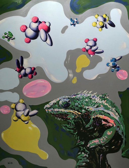 Original Oil Painting Pop Art Symbolism Hybrid Dream