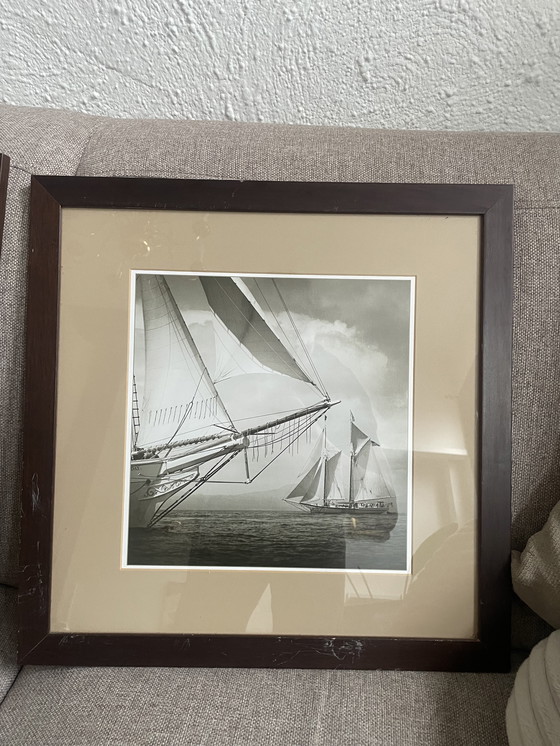 Image 1 of Ensemble de photos encadrées d'un voilier