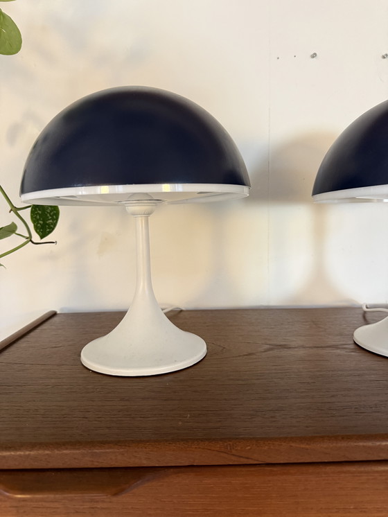 Image 1 of Set di 2 lampade da tavolo vintage a forma di fungo anni '80