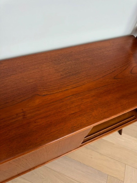Image 1 of Modular and adjustable Danish modern teak bookshelf with brass details by Kurt Østervig for KP Møbler Denmark 1960s