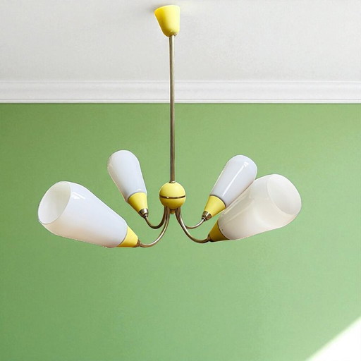 Grand lustre de salle à manger d'Europe de l'Est à 4 lumières, 1960s-70s