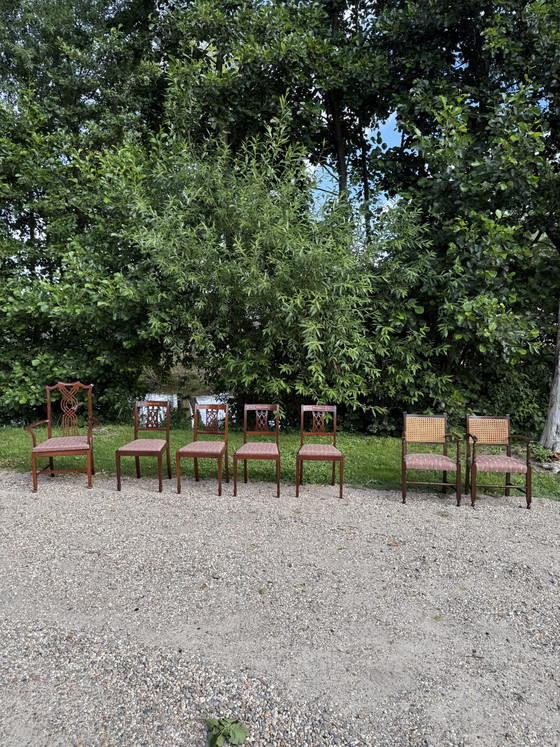 Image 1 of Antieke  mahonie en eiken stoelen –  deels Reprodux