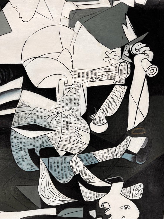Image 1 of Pablo Picasso – Guernica - Hand-Painted Interpretation | Oil on canvas (rolled up)