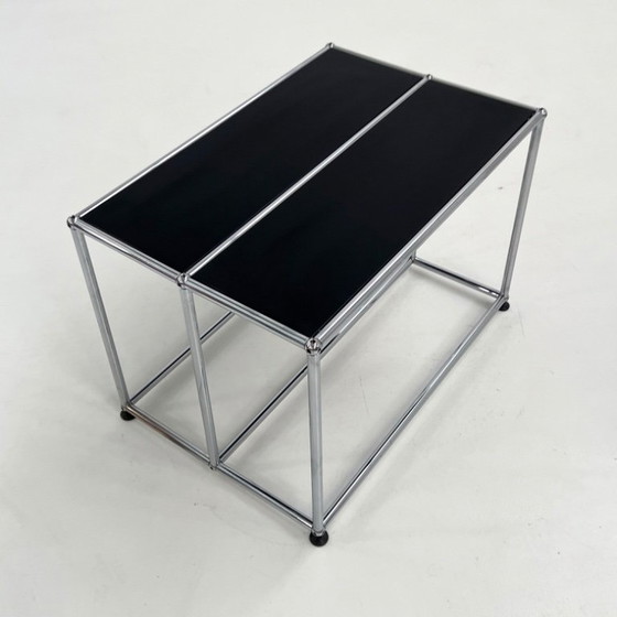 Image 1 of Consola baja negra de F. Haller & P. ​​Schärer para USM Haller, años 80