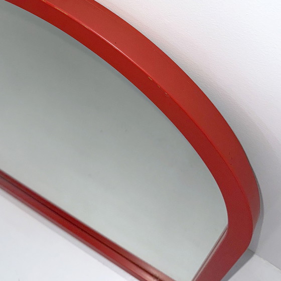 Image 1 of Red Frame Mirror by Anna Castelli Ferrieri for Kartell, 1980s