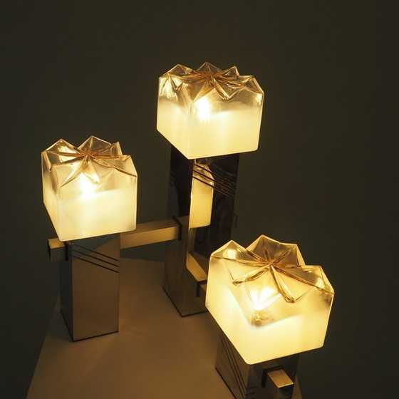 Image 1 of Tafellamp met Murano glazen kappen van Gaetano Sciolari