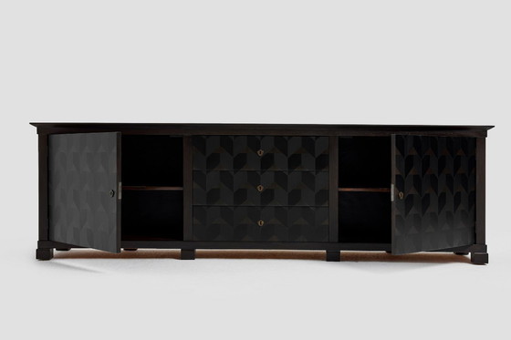 Image 1 of Brutalist Oak Craftsmanship Sideboard, 1960s, Germany, Brass Accents