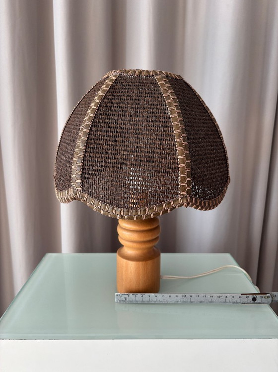 Lampe de table vintage tressée – Bois et rotin – Années 1970 – Wood (photo 4 of 11)