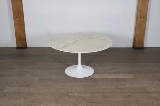 Vintage ronde marmeren tulp eettafel van Eero Saarinen voor Knoll, 1970S