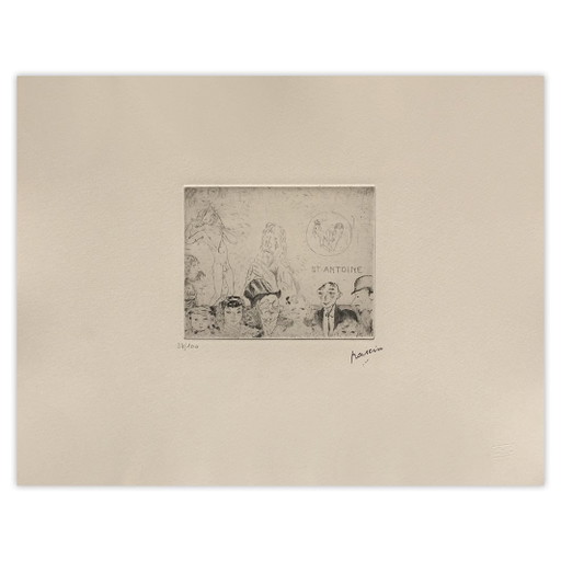 Jules Pascin Gravure Tentation de Saint-Antoine 1980 – lithos zeefdrukken, Paper