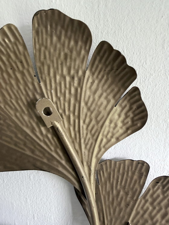 Image 1 of Mid-Century metal Ginkgo wall sculpture