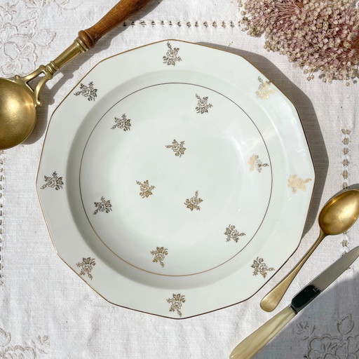 Mehun Limoges Porzellan tiefer Teller Made in France