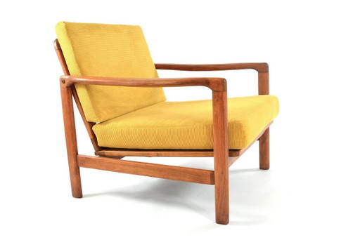 BZ fauteuil in fijn geel corduroy