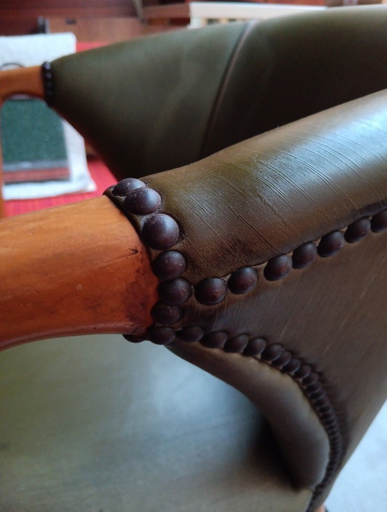 Image 1 of Exceptional set of 4 vintage armchairs from the 1950s - former clubhouse of the National Bank of Belgium, Antwerp