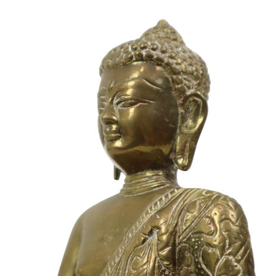 Image 1 of Vintage Messing Zittende Boeddha
