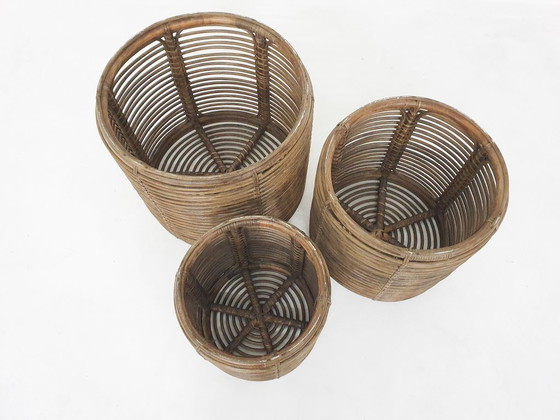 Image 1 of Juego de tres cestas o mesas auxiliares de manou attrb. a Tito Agnoli, Italia años 70