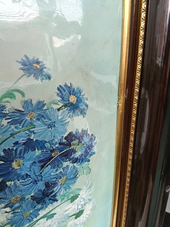 Image 1 of Blue Florals Art - Marion Rice - Firmato
